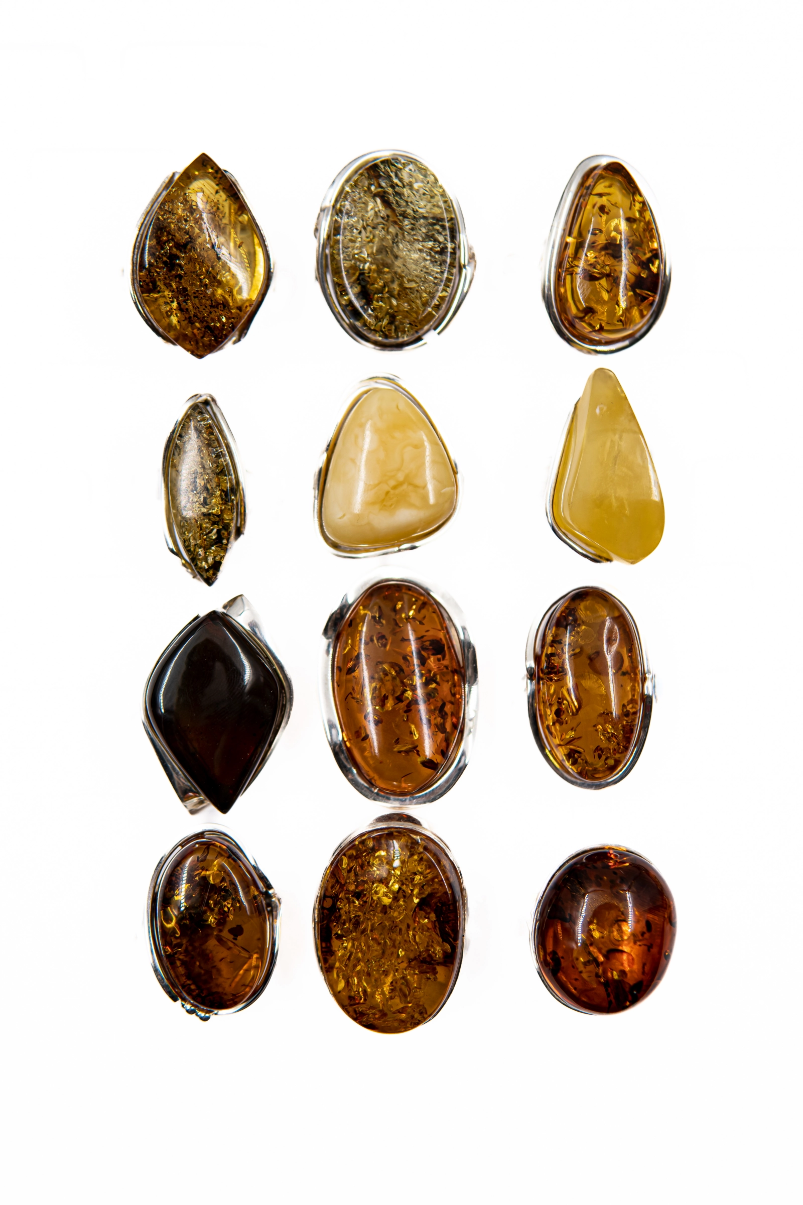 Unique amber rings